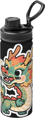 Vista 12 de Abstract flowers Printed Insulated Water Bottle, 18oz Stainless Steel Funny Travel Mug, Leakproof Hot & Cold for Sports, Gym, Hiking