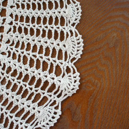 Vista 4 de USTIDE Mantel redondo de algodón hecho a mano, color beige, para boda, 31 pulgadas