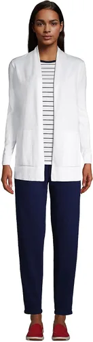 Vista 4 de Lands End Suéter largo abierto de algodón alto para mujer