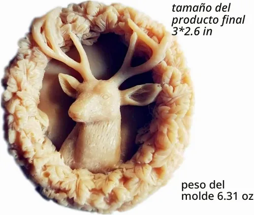 Vista 5 de Molde de jabón animal de silicona para ciervos - forma redonda para decoración de velas y pasteles