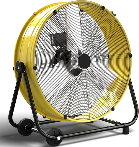 Vista 9 de Ventilador de tambor industrial de 24 pulgadas, ventilador de piso de alta velocidad de 8800 CFM, resistente, 3 velocidades, inclinación totalmente