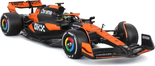 Vista 7 de Bburago 1:24 2024 Race McLaren MCL38 con Casco, Piastri #81