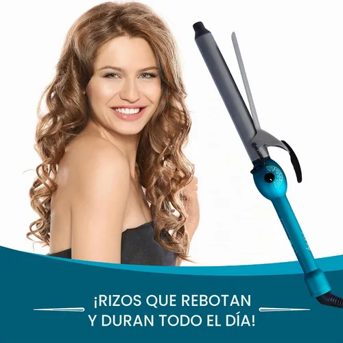 Vista 5 de Mr Big Curling Iron, Junior con barril de 8 pulgadas, rizadores de estilo XL más largos para cabello largo, cerámica triple plateada, rizos