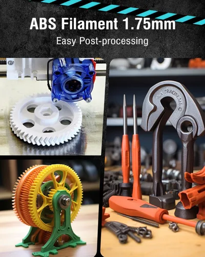 Vista 4 de SUNLU - Filamento ABS para impresora 3D de 1.75 mm, altamente resistente y duradero, resistencia al calor, excelente dureza, compatible con el 99%