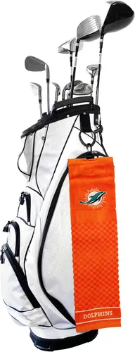 Vista 2 de Team Golf NFL Miami Dolphins Embroidered Golf Towel Embroidered Golf Towel, Checkered Scrubber Design, Embroidered Logo Multi Team