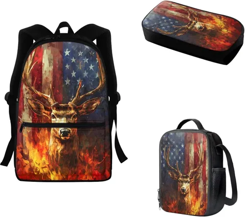 Vista 114 de FOR U DESIGNS Fuego baloncesto impreso niños escuela mochilas viaje mochila libro bolsa