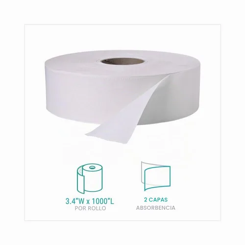 Vista 3 de Windsoft 202 Rollo de papel de baño jumbo de 2 capas, 1000 pies de largo x