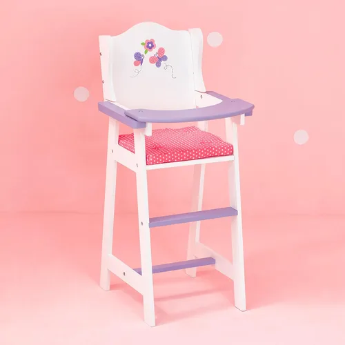 Vista 2 de Olivia's Little World - Silla alta para muñeca bebé princesa de lunares - Gris