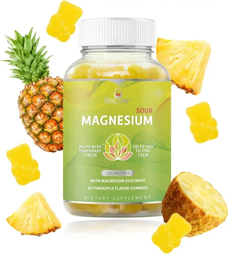 Vista 7 de BeLive Gomitas de magnesio de 200 mg - 60 unidades Suplementos de glicinato de magnesio para relajación, alivio del estrés y sueño para adultos