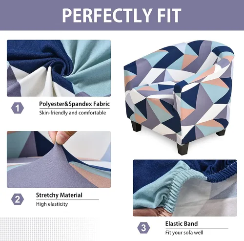 Vista 3 de HOTNIU Funda para silla de club, fundas para sillas de bañera para sillones, funda elástica para sillón, protector de silla de club, cubiertas