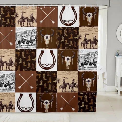 Vista 30 de Castle Fairy Watercolr - Cortina de ducha de tela de carreras de caballos, cortinas de ducha de juego de caballos para baño, cortina de ducha