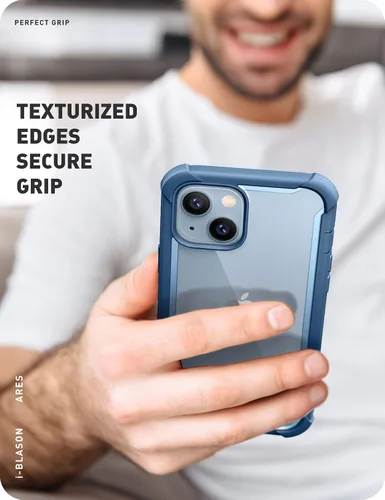 Vista 7 de i-Blason Ares - Funda diseñada para iPhone 14 Plus de 6.7 pulgadas (versión 2022), funda transparente resistente de doble capa con protector