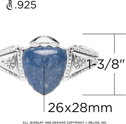 Vista 3 de Pulsera de plata de ley con piedras preciosas de flecha tamaño S M L Metal howlita