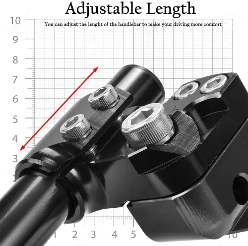 Vista 3 de Empuñaduras de motocicleta para MT FZ 07 MT07 FZ07 2014-2017 Adaptador de clip de tubo de horquilla y placa separada Juego de manillar reemplazable