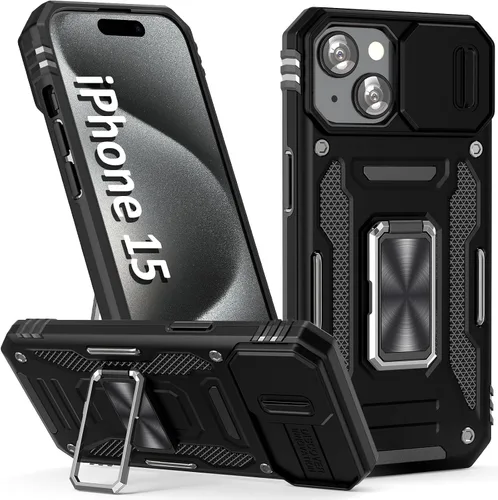 Vista 30 de Funda para iPhone 15 Pro, color verde alpino