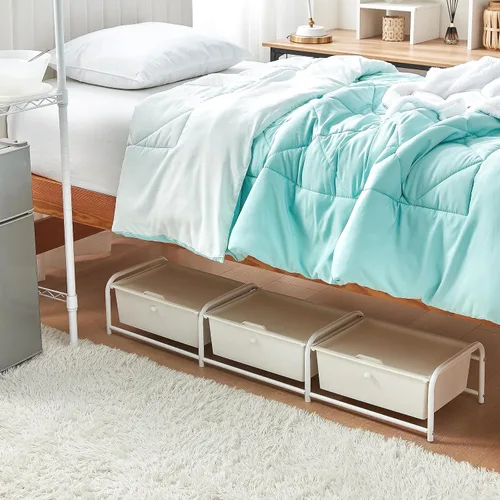 Vista 2 de Suprima® Almacenamiento Debajo de la Cama - Tapa 3 Sección - Blanco