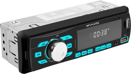 Vista 8 de SIXWIN - Radio para coche de un solo DIN, estéreo Bluetooth, receptor de audio multimedia para coche con control de voz, entrada AUX/USB/TF, control