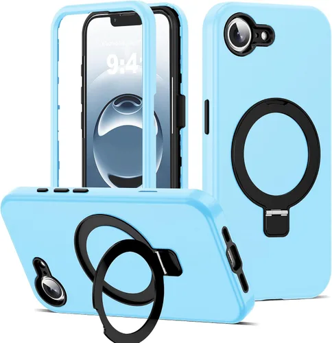 Vista 70 de Funda compatible con iPhone 13 y 14 de 6.1 pulgadas con soporte de anillo magnético [protección militar contra caídas] [compatible con Mag-Safe]