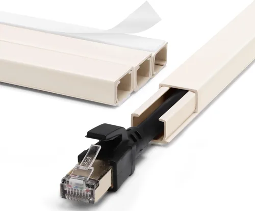 Vista 27 de ZhiYo Cubiertas de Cable de 85 pulgadas para Cables en la Pared, 1 Mini Ocultador de Cables de Pared, Cubiertas de Cable Autoadhesivas para Cables