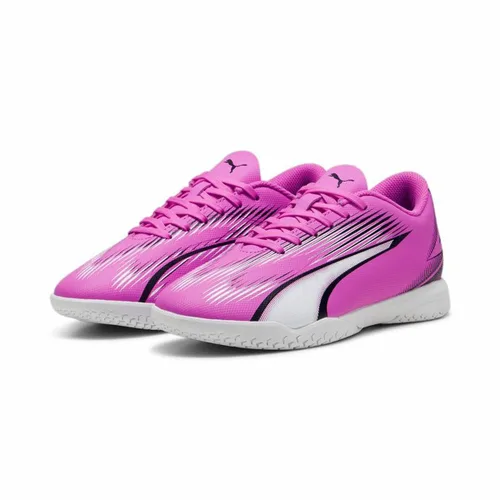 Vista 6 de Zapatillas de Fútbol Sala para Niños Puma Ultra Play Blanco Rosa oscuro Infantil Unisex