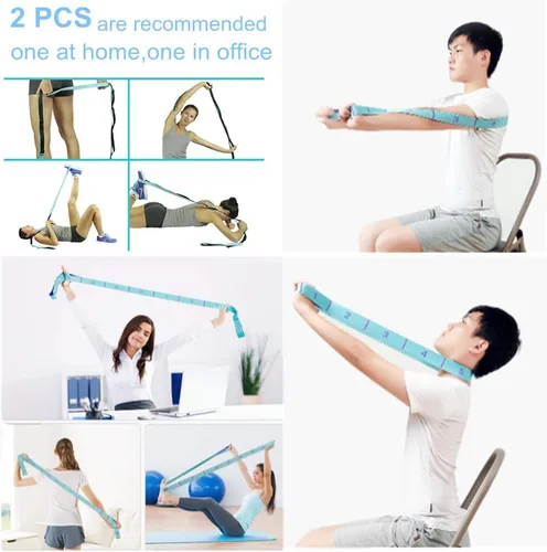 Vista 2 de Correas elásticas para tendones de isquiotibiales, banda elástica para ejercicio, esterilla de yoga, correas de transporte, equipo de ejercicio