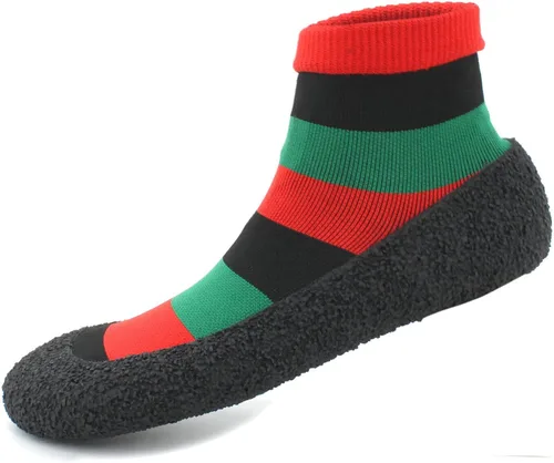 Vista 2 de Zapatos tipo calcetín descalzos para mujer y hombre, para deportes acuáticos, yoga, saltar, playa, caminar, fitness, calzado jamaicano, rasta, afro