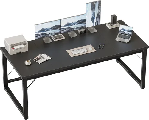 Vista 16 de Mericonia Escritorio para computadora, escritorio de juegos para espacios pequeños, mesa de estilo moderno y simple para oficina en casa, mesa