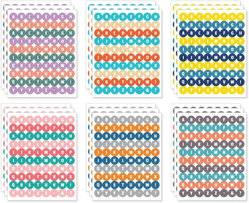 Vista 17 de Monolike Juego de calcomanías de alfabeto de algodón de azúcar + números, 12 calcomanías de diseño, 36 hojas en total