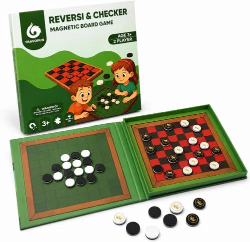Vista 10 de Juego de mesa de damas y Tic-Tac-Toe 2 en 1 Juegos de viaje magnéticos para niños de 8 a 12 años Actividades de avión para niños de 8 a 12 años
