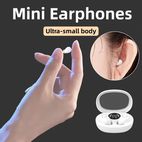 Vista 3 de Invisible Mini Auriculares Inalámbricos Bluetooth 5.4 en Auriculares de Blanco