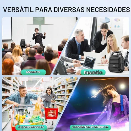 Vista 8 de SHIDU Amplificador de voz potente de 100 W con 2 micrófonos inalámbricos