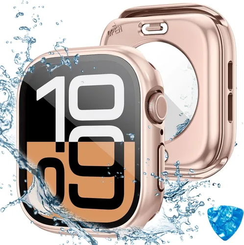 Vista 23 de Tensea - Funda protectora de pantalla impermeable para Apple Watch (2 en 1) para Apple Watch Serie SE 6, 5, 4, accesorios de 40 mm, iWatch protector