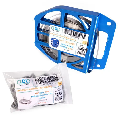 Vista 15 de IDL Packaging Kit de bandas de acero inoxidable 201 de 1/2 pulgada, herramienta de bandas de alta resistencia + bobina de bandas de acero inoxidable