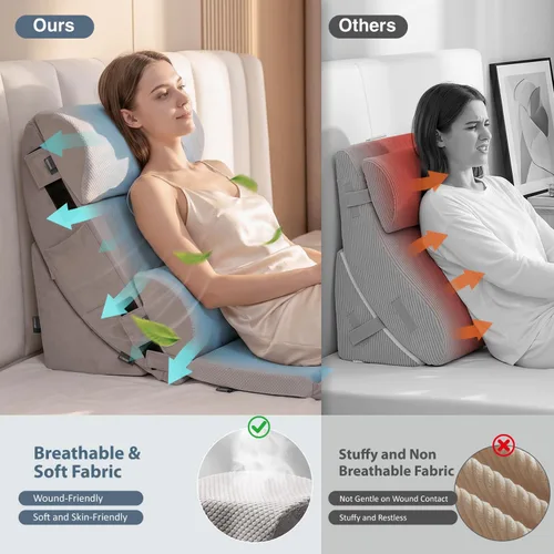 Vista 4 de Juego de 9 almohadas ortopédicas de cuña para recuperación después de la cirugía, posicionadores corporales para aliviar el dolor de espalda