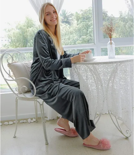 Vista 5 de Bctex Coll Pantuflas de terciopelo acogedoras, para mujer, con espuma viscoelástica, mullida, suela antideslizante, para el hogar y el dormitorio