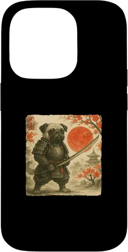Vista 17 de Pug Samurai Japanese Warrior Costume Sumi-e Art Funny Case for iPhone 17