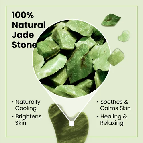Vista 2 de Lindo Jade Gua Sha Duo - Herramienta de masajeador de contorno facial GuaSha, piedra de jade 100% natural, herramienta facial de belleza de calidad