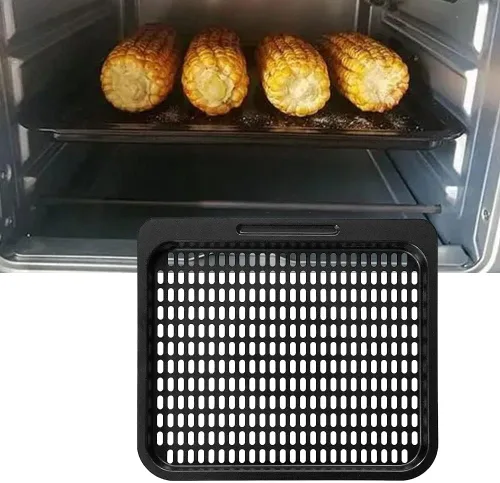 Vista 4 de Bandeja de cocina cuadrada de 10 x 9 pulgadas para freidora de aire extraíble para Instant Vortex Plus10 Qt, bandeja antiadherente para freidora