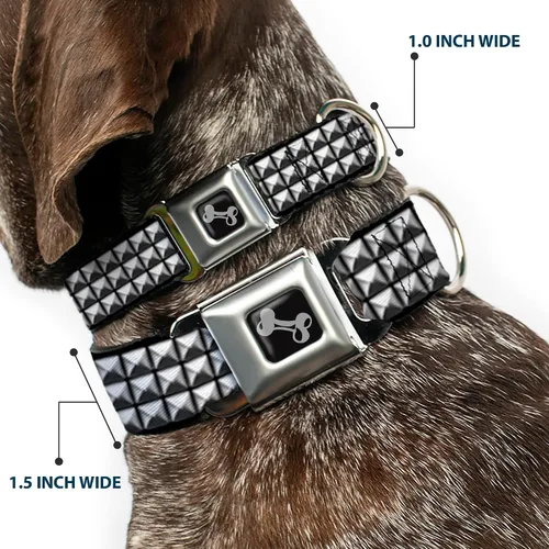 Vista 2 de Perro Collar Cinturón De Seguridad Hebilla Pernos 11 A 17 Pulgadas 1.0 Pulgadas De Ancho, DC-W31911-M Printed Studs Durable Metal Adjustable ID