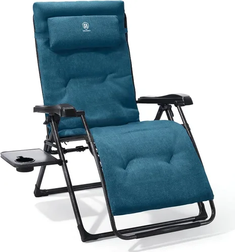 Vista 19 de EVER ADVANCED Silla de aluminio gravedad cero, 2.4" acolchado, capacidad de Negro