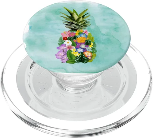 Vista 9 de Piña Playa Tropical Food Beachy Gift Mint PopSockets intercambiables PopGrip