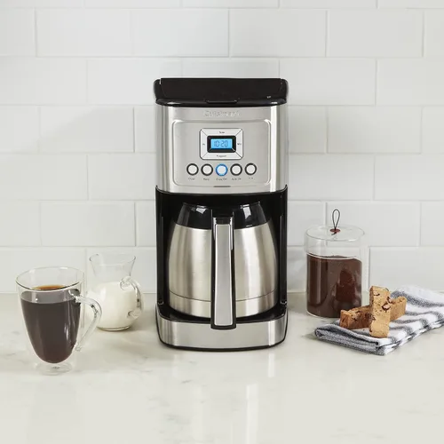 Vista 2 de Cuisinart - Cafetera programable de 12 tazas con jarra térmica DCC-3400P1, acero inoxidable