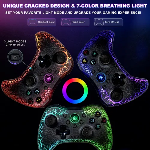 Vista 2 de Koiiko Wireless Game Controller Cracked Gamepad for iOS Android PC NS Switch PS4 PS3 Steam Deck Works with iPhone 151413X, iPad, Samsung, Call of