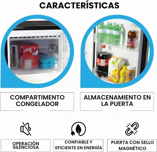 Vista 5 de Koolatron Refrigerador compacto con congelador, acero inoxidable, capacidad de 6.2 pies cúbicos (176 litros), para aperitivos, comidas congeladas