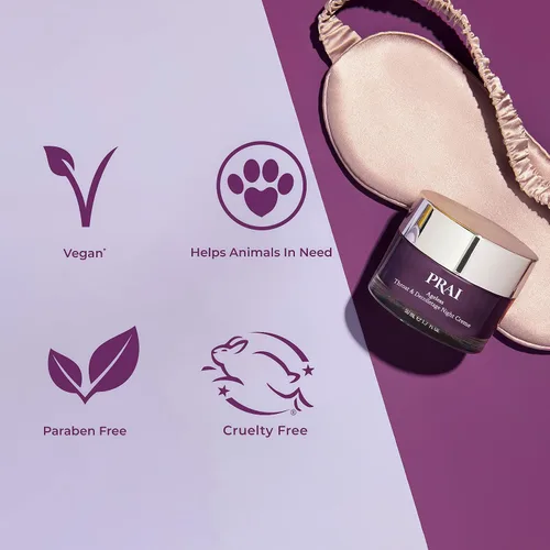 Vista 5 de PRAI Beauty Ageless - Crema de noche para garganta y escote Crema reafirmante para el cuello para uso durante la noche Crema tensora de cuello