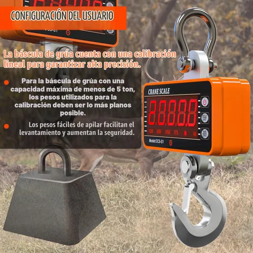 Vista 3 de Yatointo 1000 kg/2000 lb Balanza de grúa digital, balanza industrial de suspensión de carga pesada con control remoto, tipo inteligente, pantalla