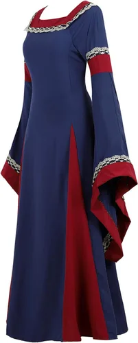 Vista 2 de Parlsdy Vestido renacentista para mujer, disfraz medieval de pirata, campesina