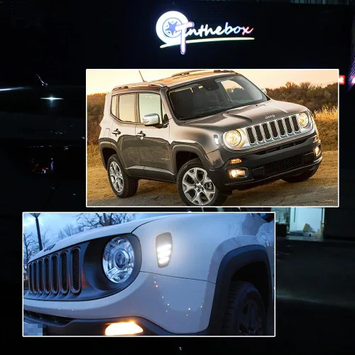 Vista 7 de Kit de lámparas de marcador lateral LED blanco con lente ahumada, compatible con Jeep Renegade 2014, 2015, 2016, 2017, 2018, 2019, 2020, 2021, 2022