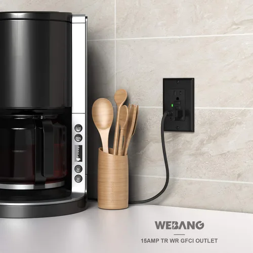Vista 6 de WEBANG - Tomacorrientes GFCI de autocomprobación, resistentes a manipulaciones y a la intemperie, receptáculo GFCI con indicador LED, placas