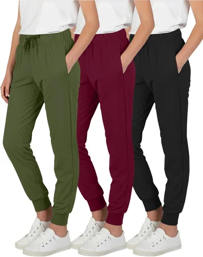Vista 8 de Real Essentials Paquete de 3: pantalones deportivos casuales para niñas (de 7 a 16 años)